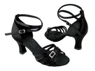 Chaussures de danse femmes satin noir  